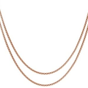 NWT JTV 18k Rose Gold Over Sterling Silver Popcorn Chain Necklaces 24 28 Inch